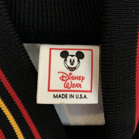 Vintage Disney Wear Mickey Mouse Letterman Jacket Black Satin Made In USA Size L - Picture 8 of 11